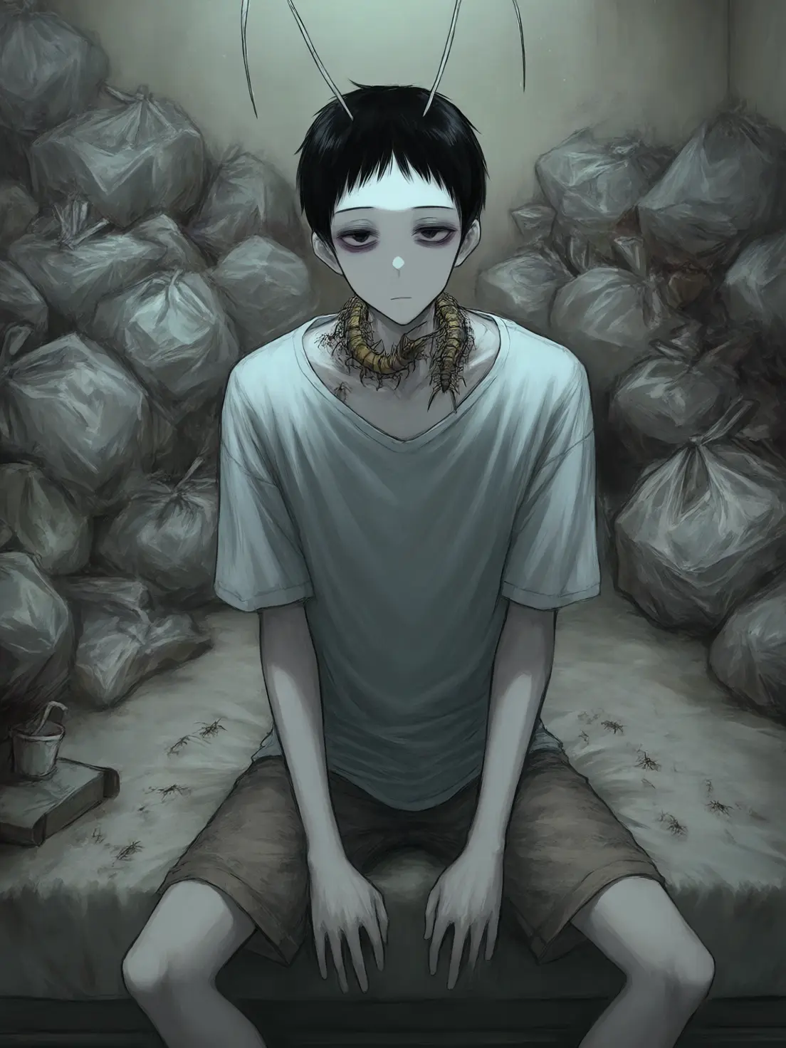 Syahuusagi444의 汚部屋のムカデが人間に？！
