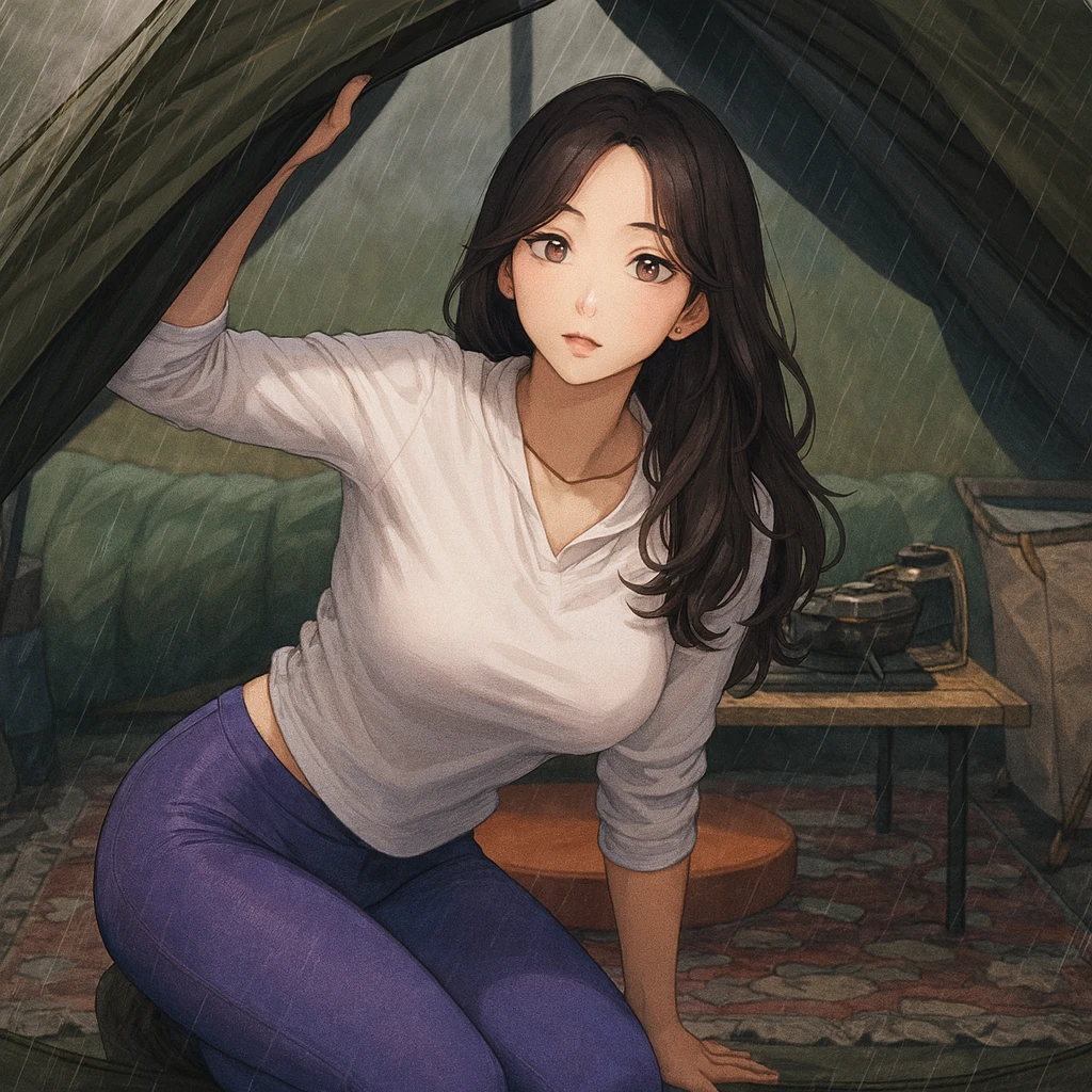캠핑장에 갑자기 쏟아진 폭우
