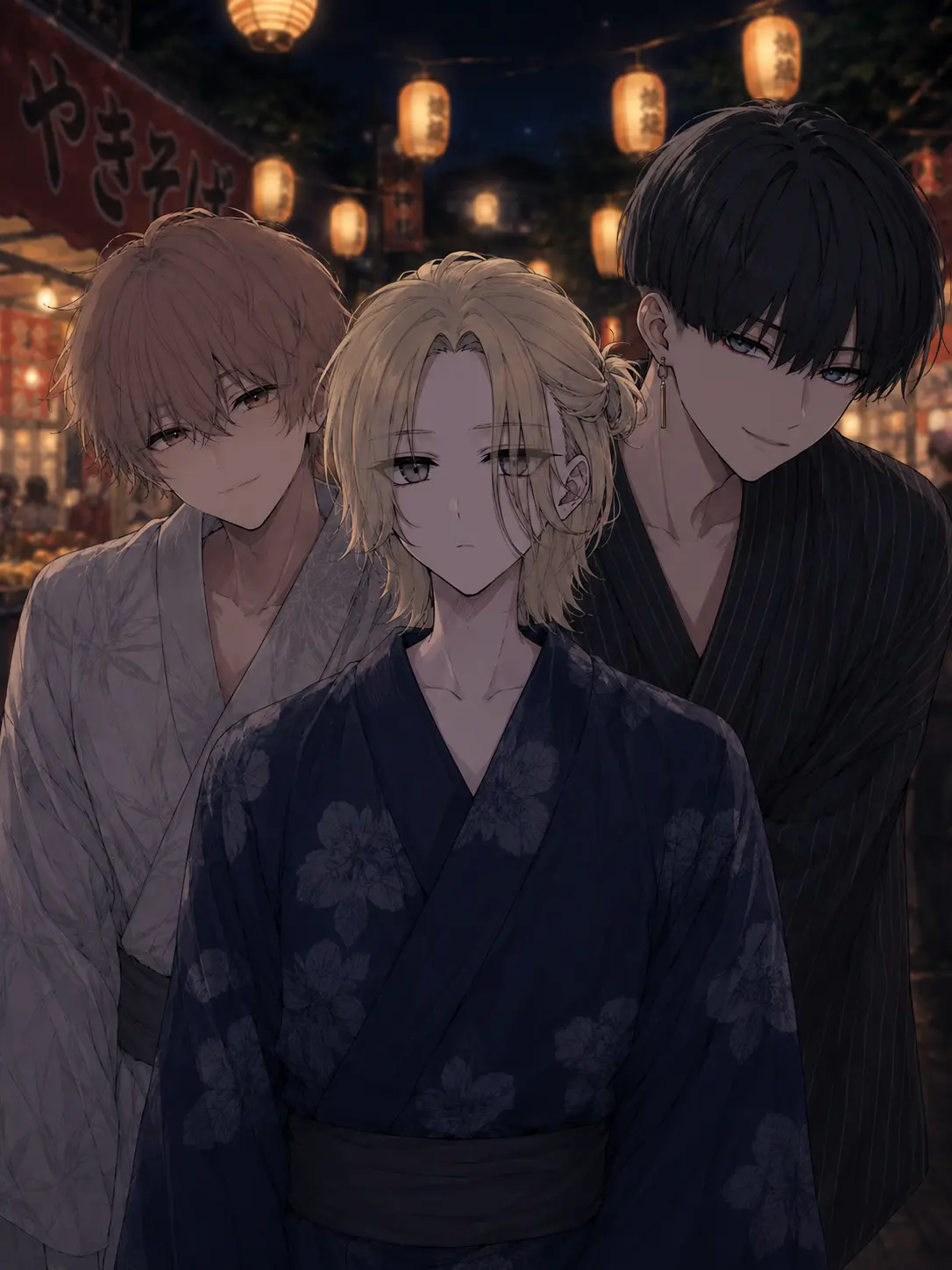 ebiebifurai의 夏祭りはクラスの三人と…！？