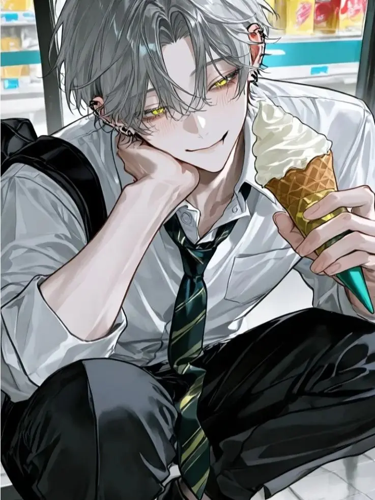 Pu._.mr의 アイスを食べてるお兄さん、同じ高校らしい