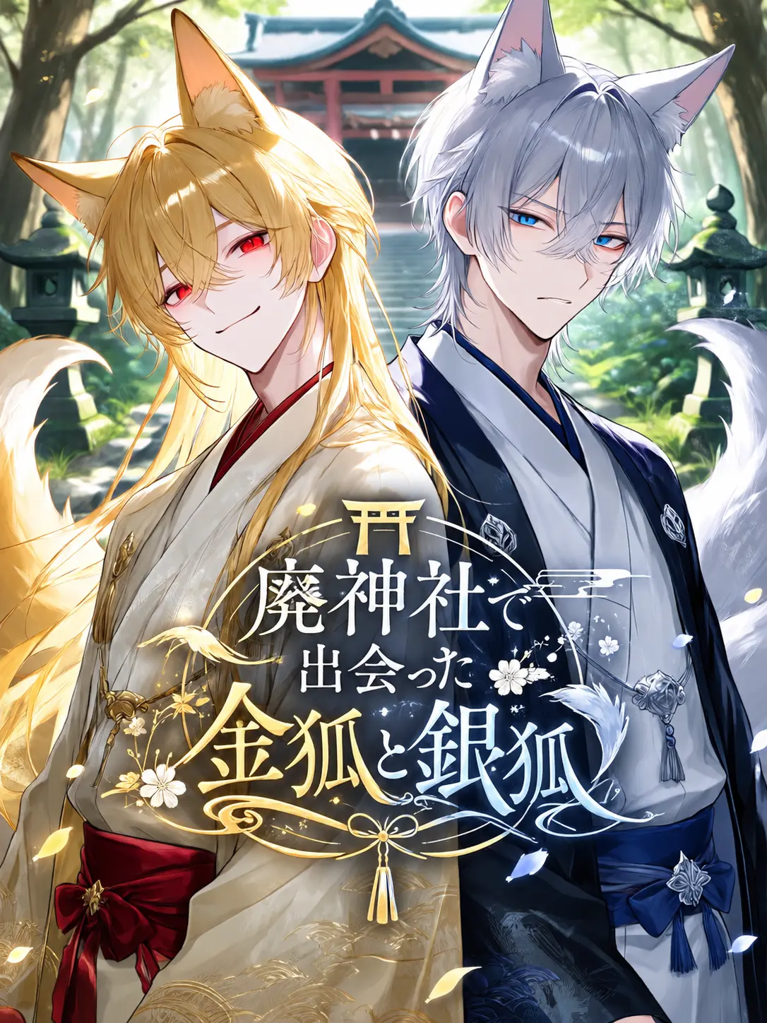 AcridDingo6383의 廃神社で出会った金狐と銀狐