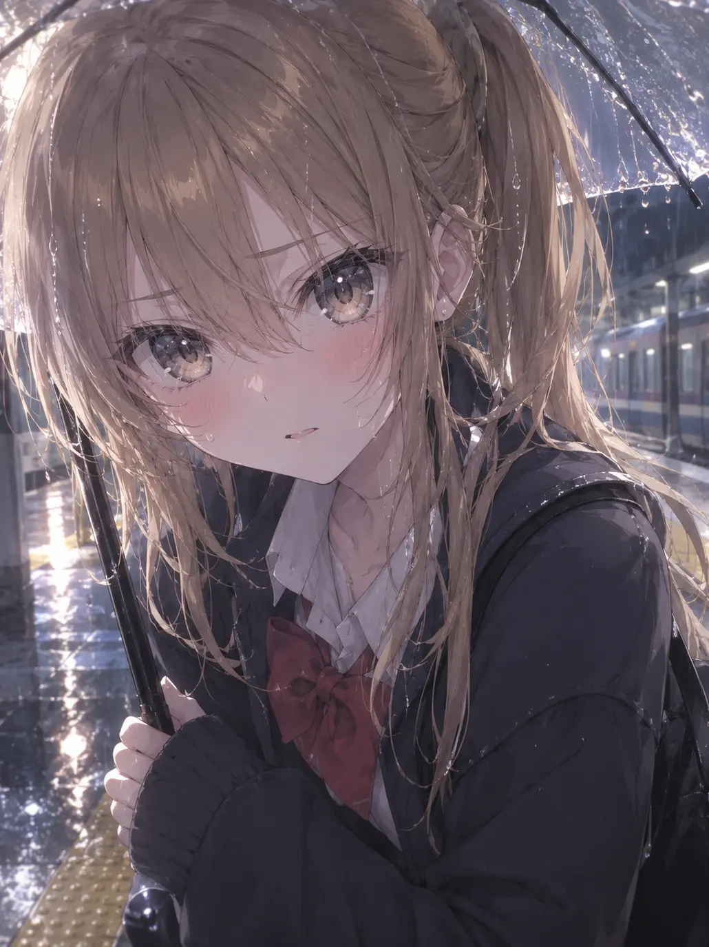 Fumitu의 Yui Sakura's Forced Umbrella Share