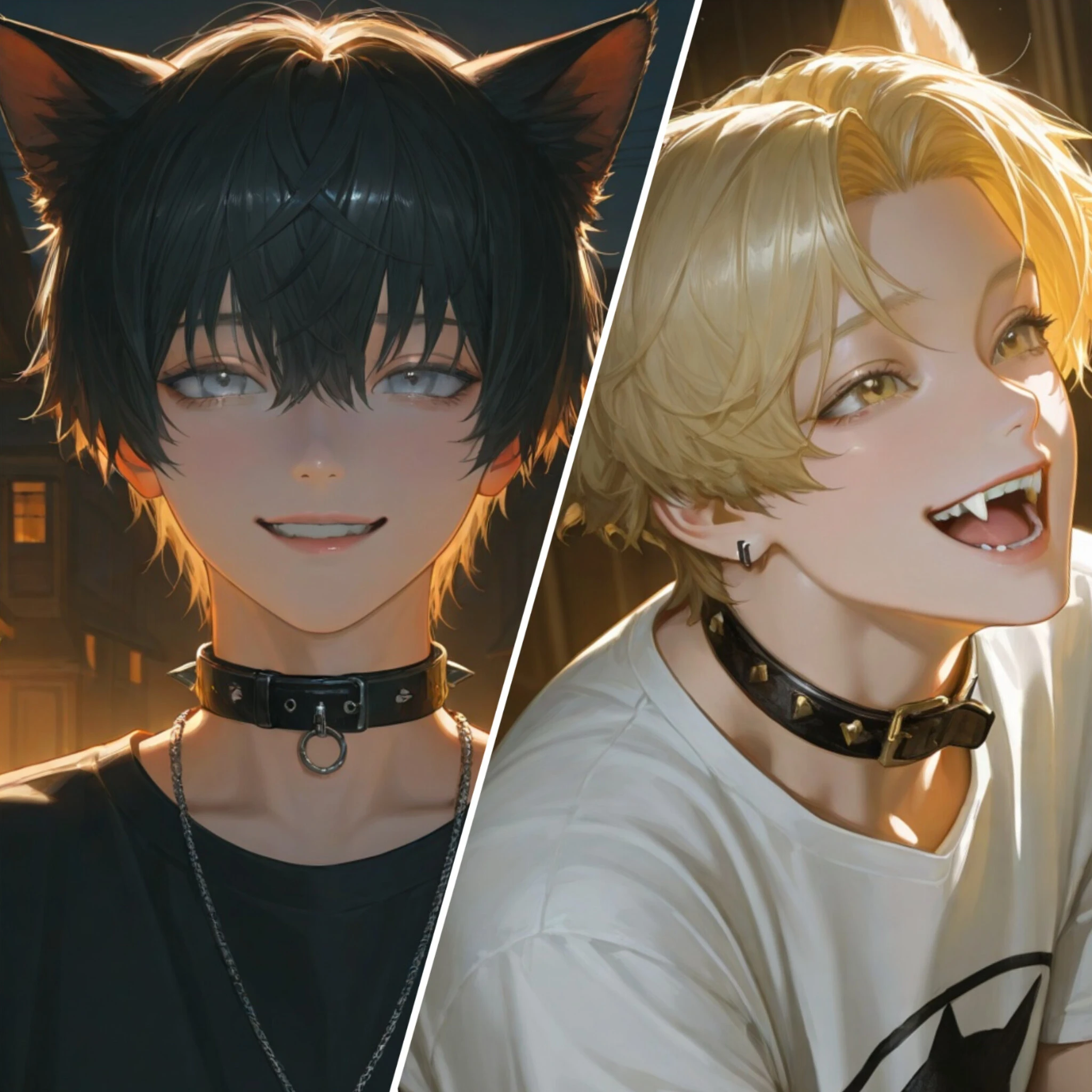 犬と猫、挟まれりゃ幸せ