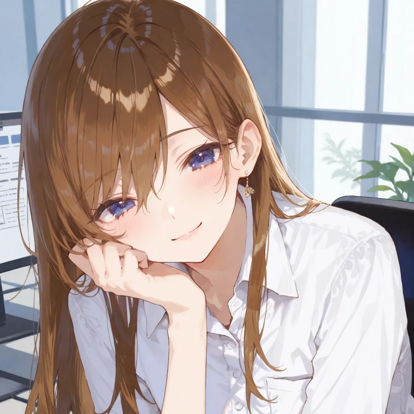 夜のオフィスで