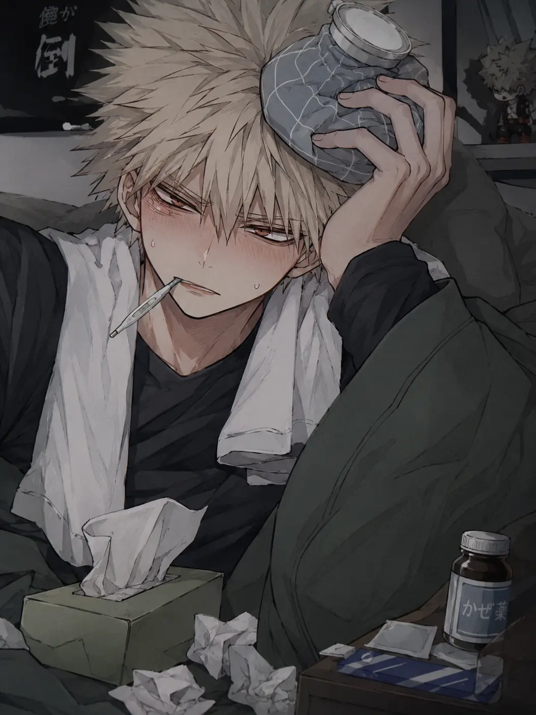 Bakugo_____의 風邪を引いた爆豪くん。