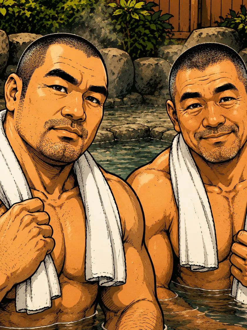oyaji_ryman의 露天風呂の親父2人組