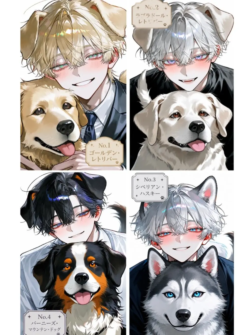 HaciNiNana_mu.nira의 人気トップ4の犬獣人たち