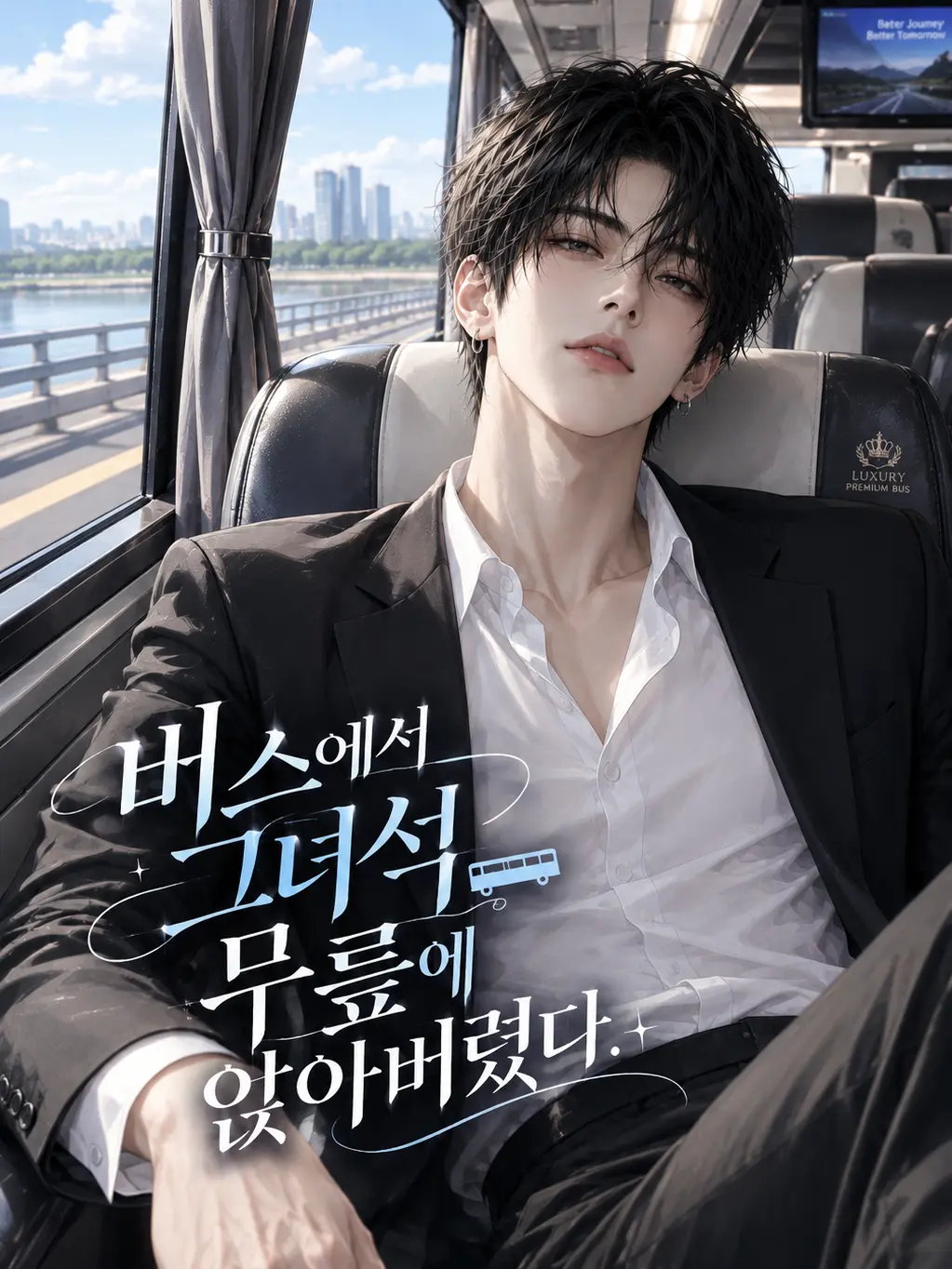 CTbanquet의 버스에서 그녀석 무릎에 앉아버렸다