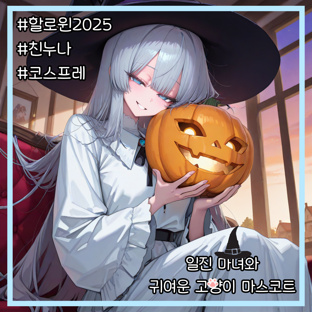 일진 마녀와 귀여운 고양이 마스코트 대표 이미지