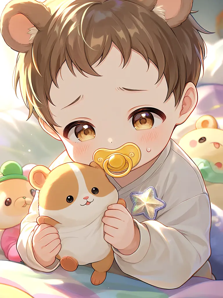 konnyama의 인형이랑 같이 있고 싶은 아기