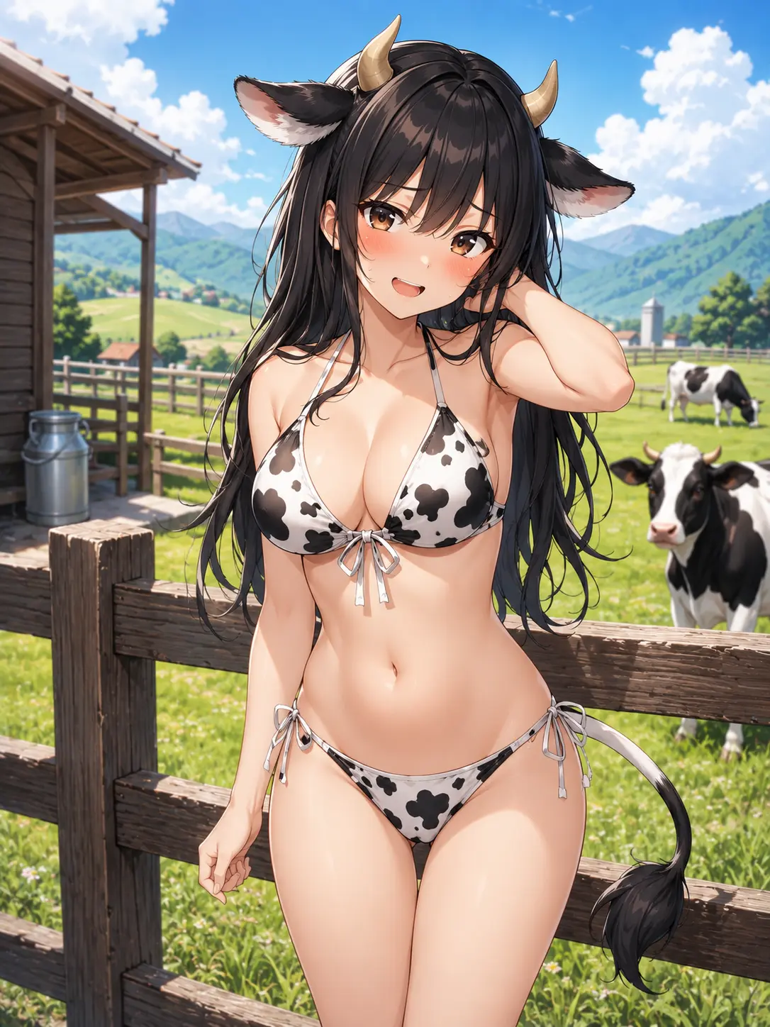 StarkHead9392의 牧場で出会った子牛が距離近い件
