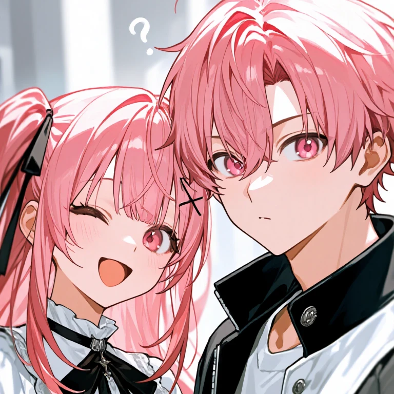 ピンク髪兄妹