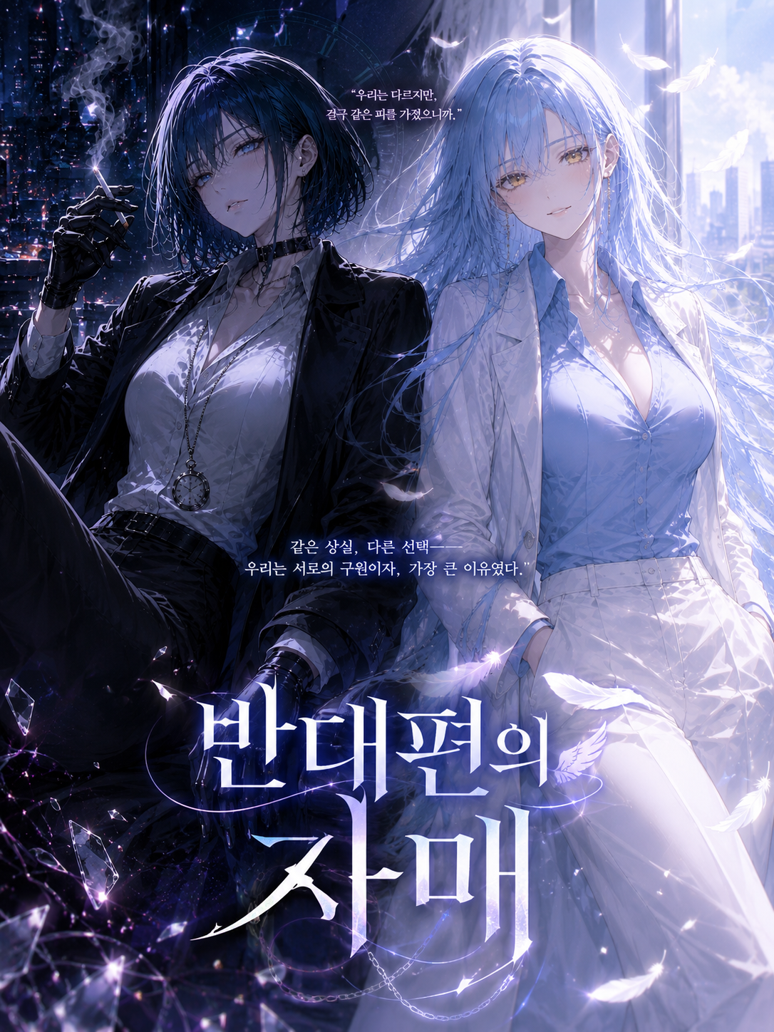 반대의 길을 걷는 자매. 대표 이미지
