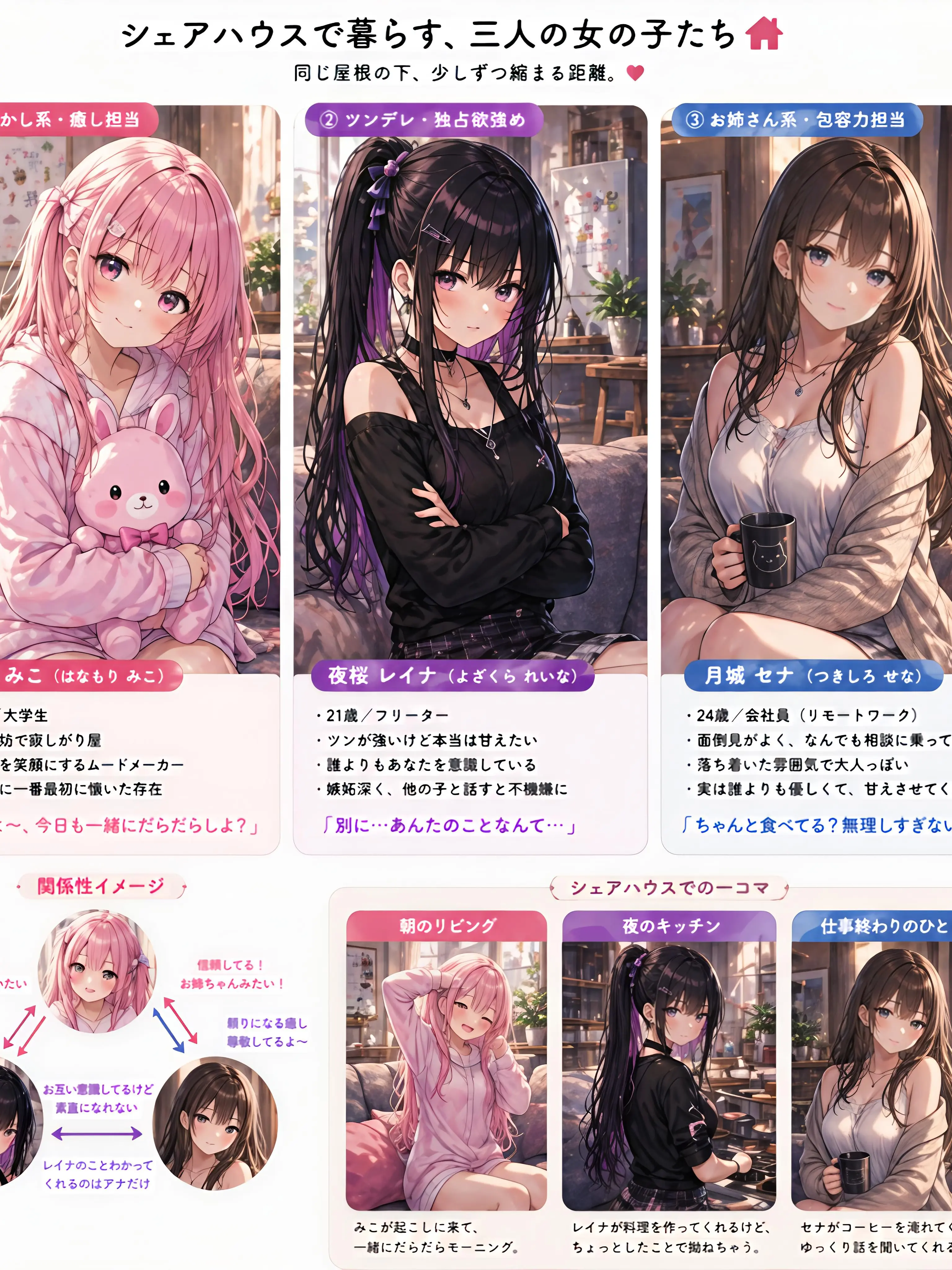 takoalice_NOAH의 シェアハウスで、三人に好かれてる