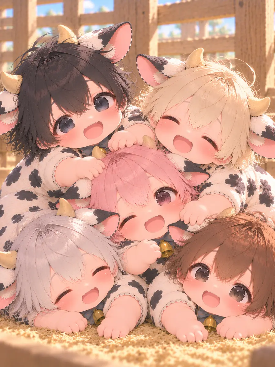 Jelliclecats의 出荷待ちの五つ子牛ちゃん
