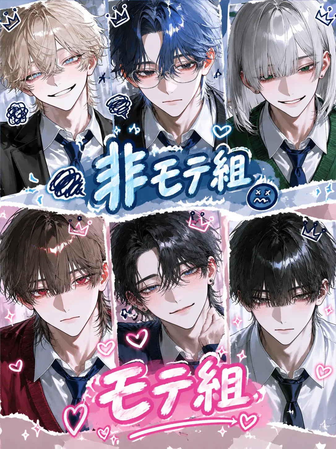 Kinakomochiii97의 モテ組と非モテ組