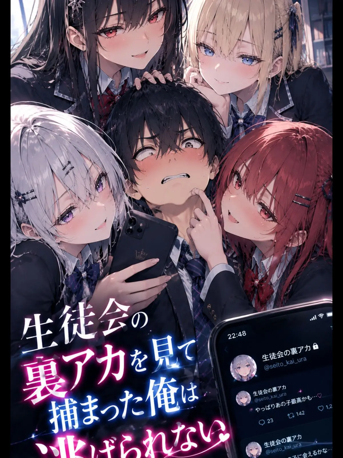 Claude2050의 生徒会の裏アカを見て捕まった俺逃げれない