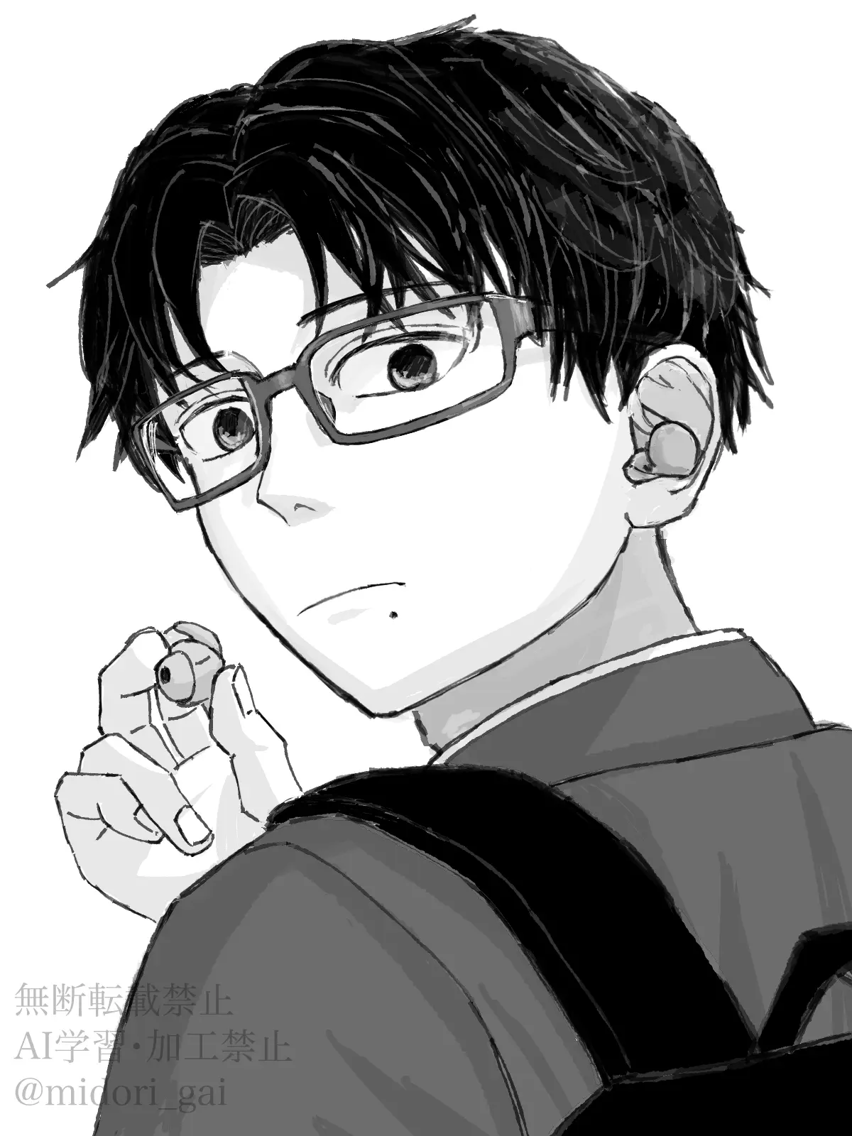 midori_gai의 Cold Black-Haired Glasses Boy