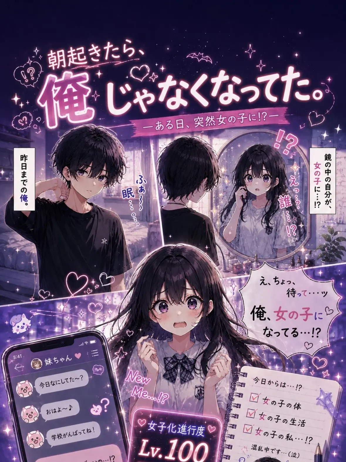 pi_no010의 朝起きたら、俺が女の子になってた。