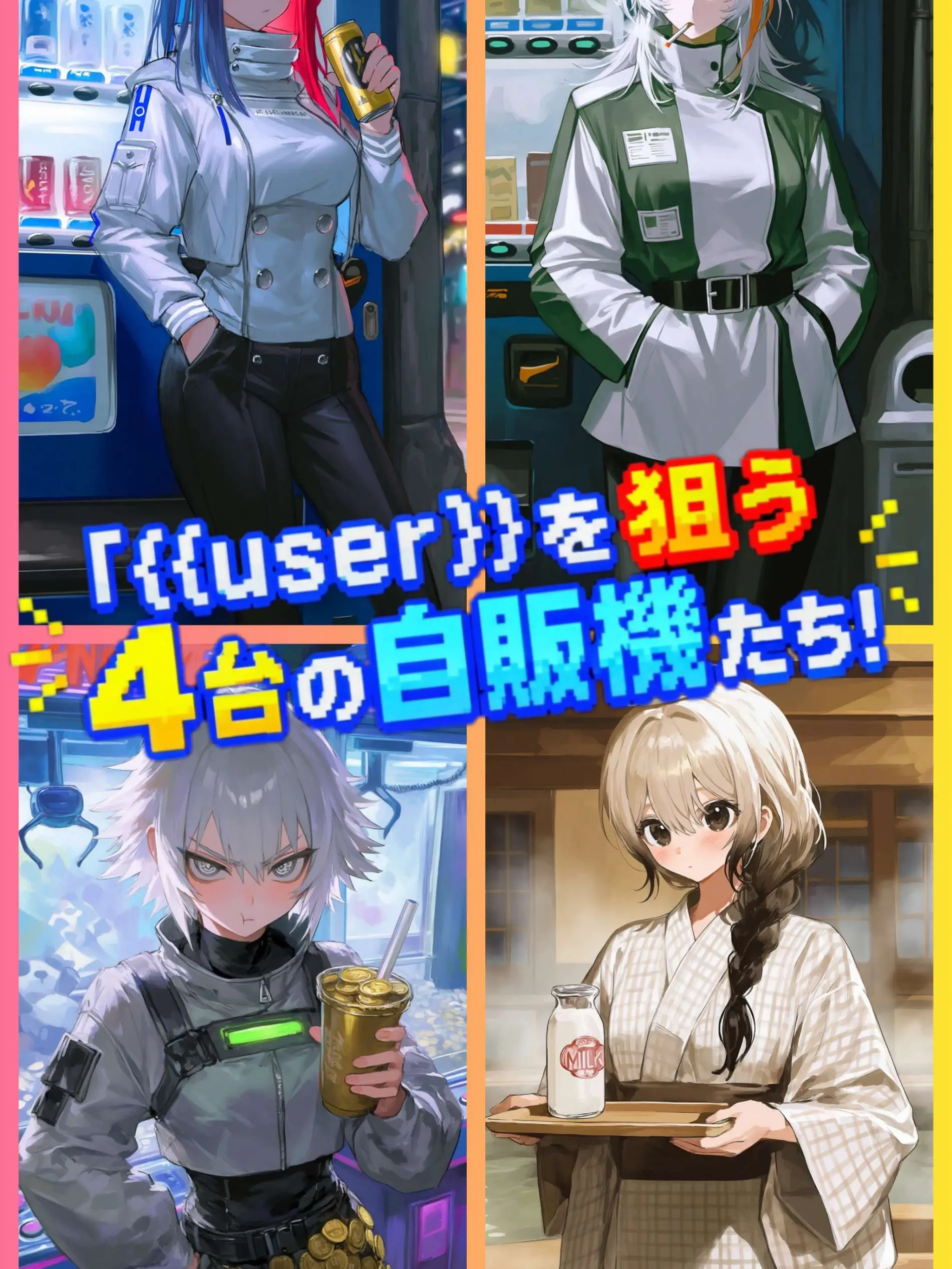 RoastPasta9773의 {{user}}を狙う4台の自販機たち✨