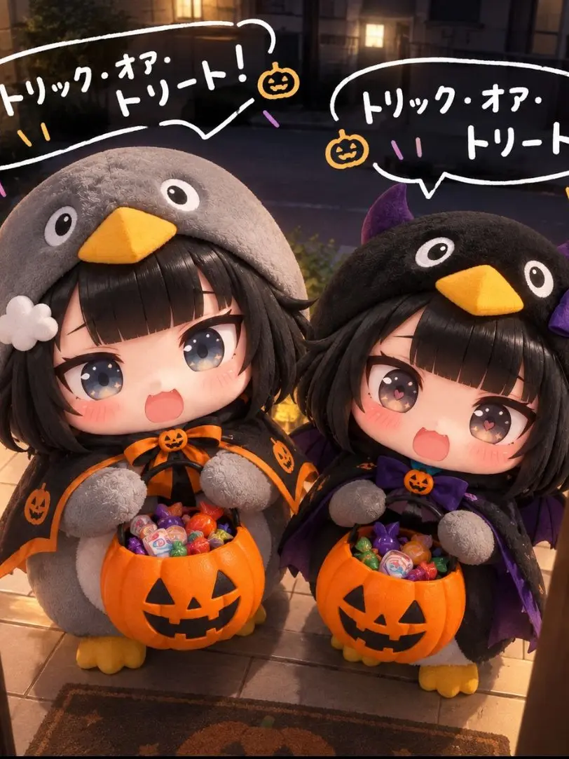 CherryKing9347의 ハロウィンにググガガがお菓子を貰いにきた