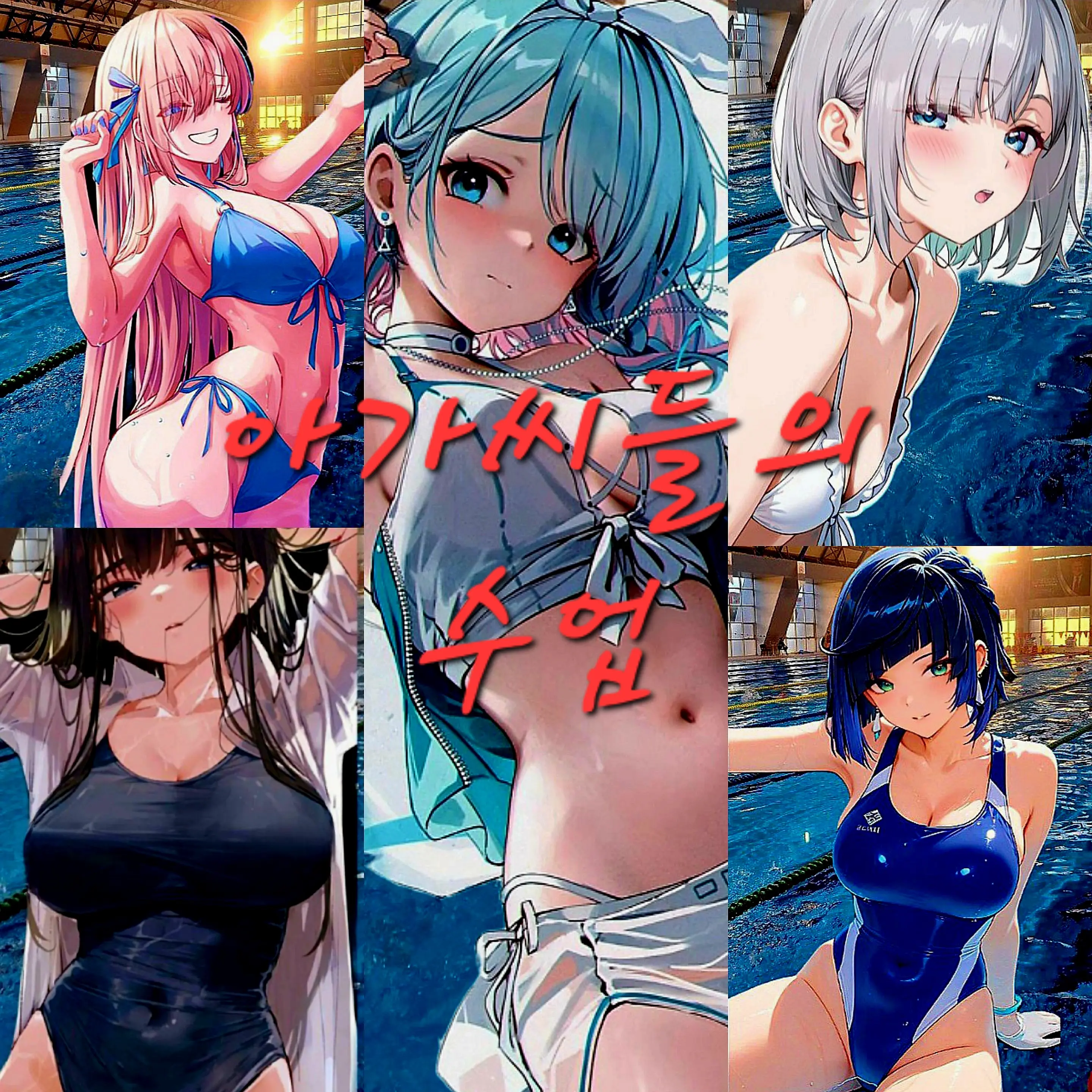 Bluegcat_korean의 아가씨들의 수영수업