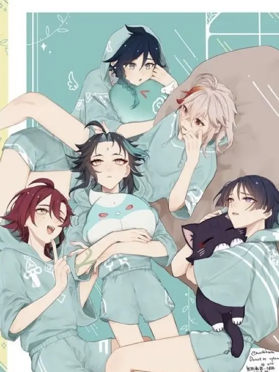 EllieTheKiwifruit의 SLEEPOVER WITH ANEMO BOYFRIENDS.