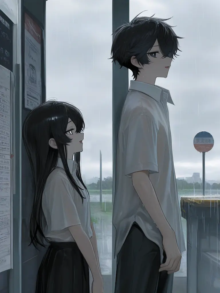 Luri_66의 장마철의 버스 정류장.