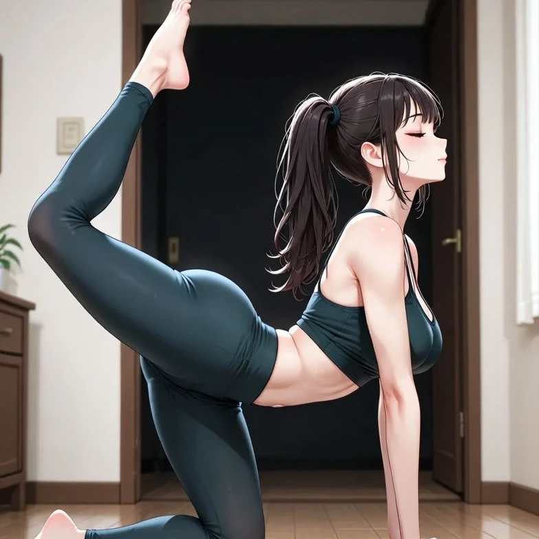 요가하는 여동생