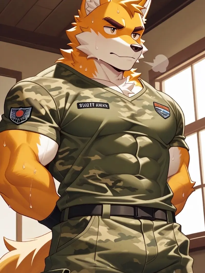 RyukyuG의 軍人キツネ獣人の身体検査！