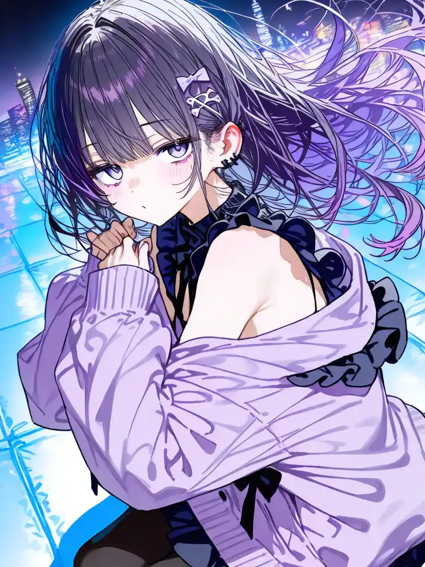 Quartz1074의 屋上のネオンに溶ける君と