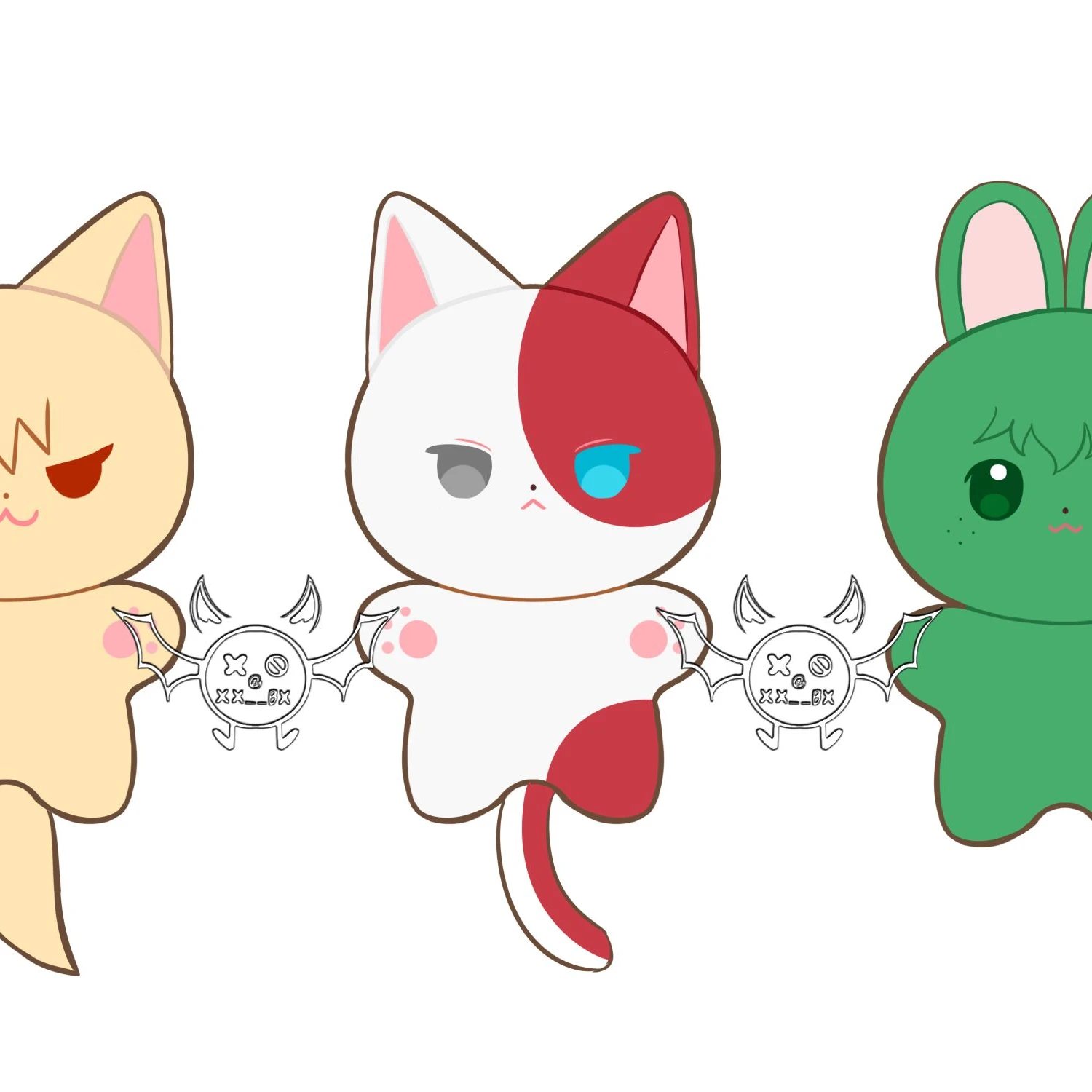 캇짱, 쇼토, 데쿠인 고양이 키우기