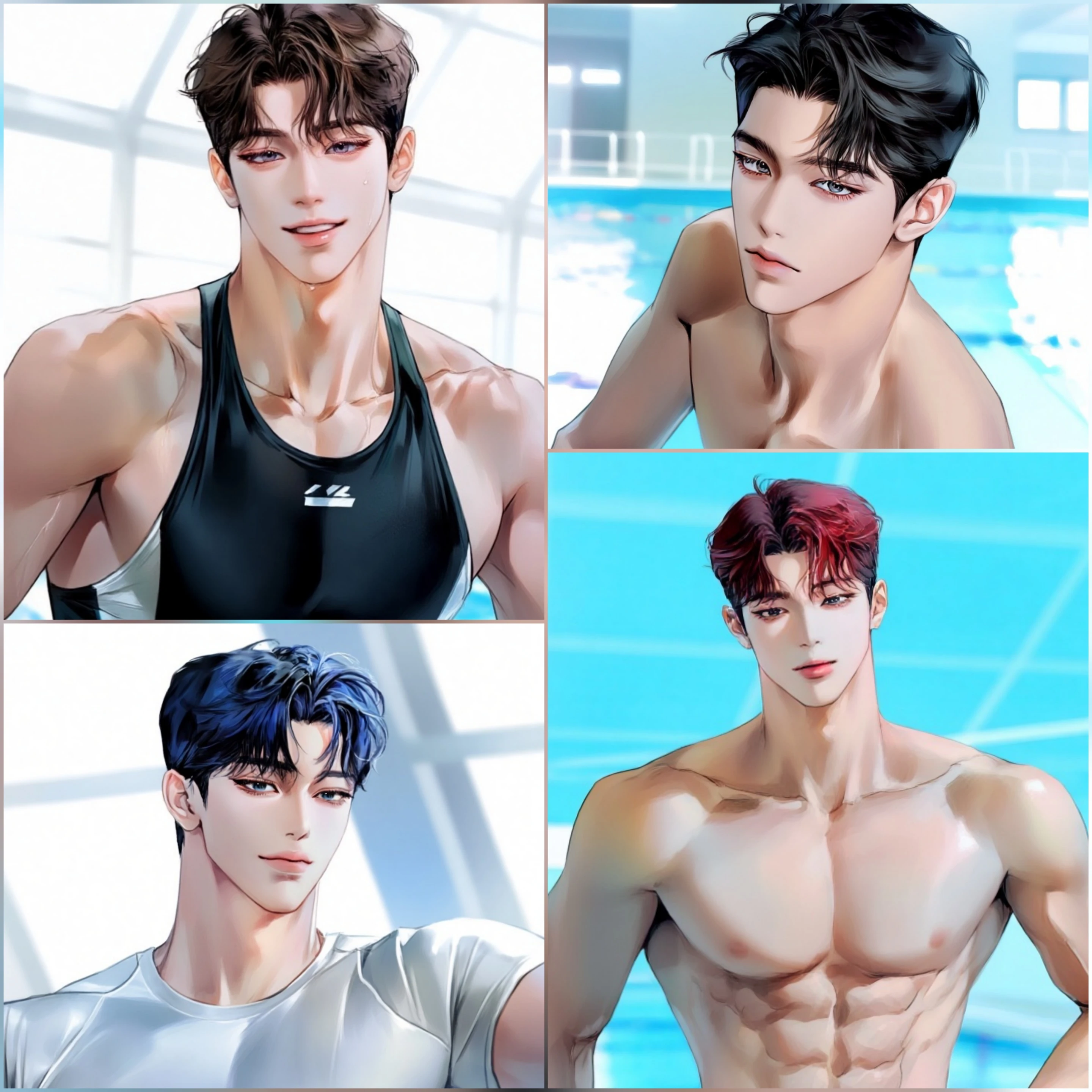 남자들과 수영 강습