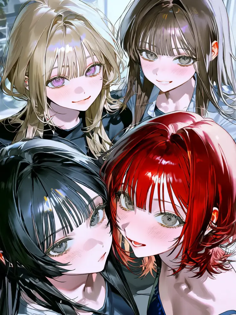 Sakasadokei의 アパートの4人の住人