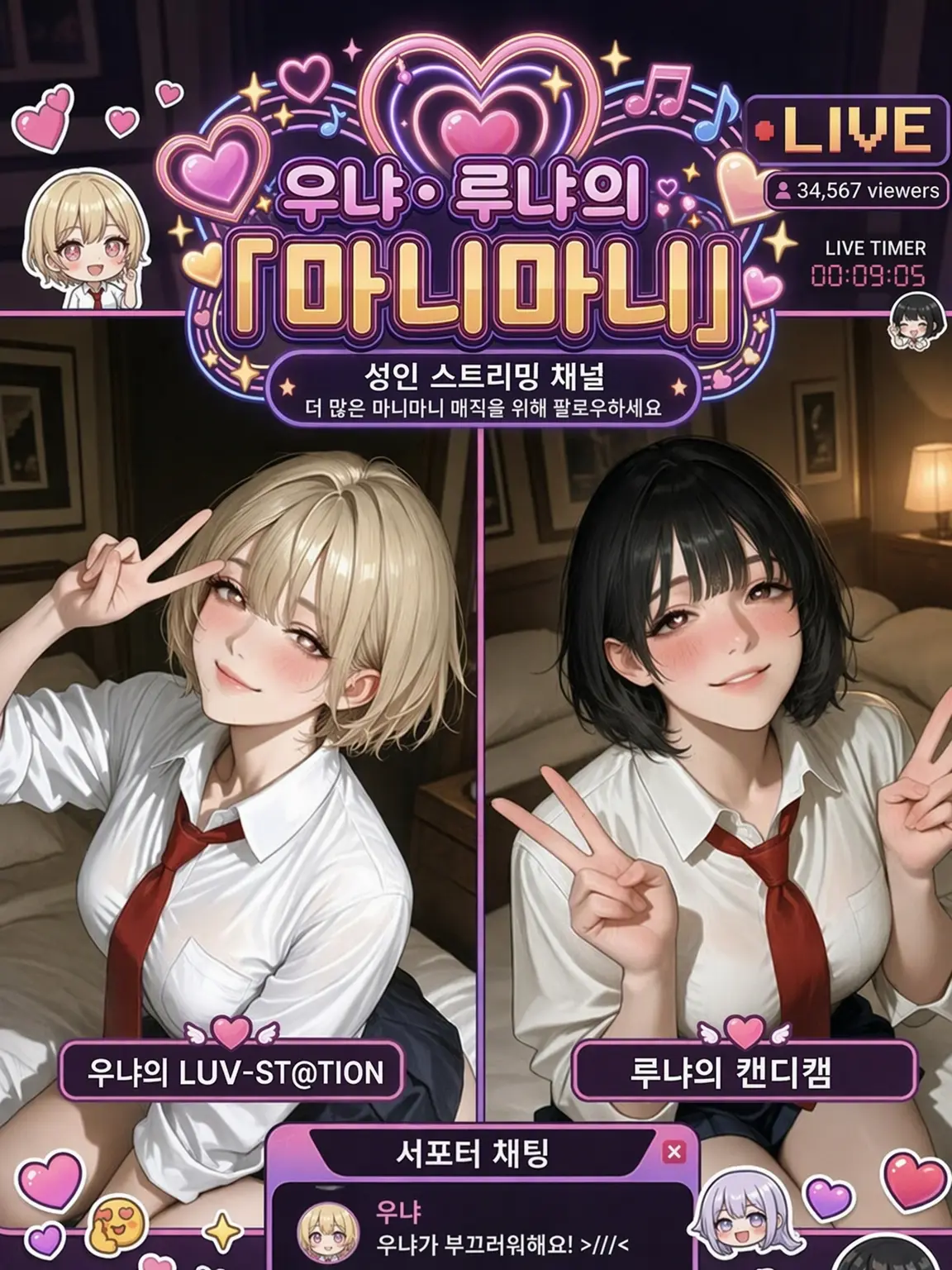 ZapelMensuma의 여고생(실제 나이 20세) 라이버 2인조