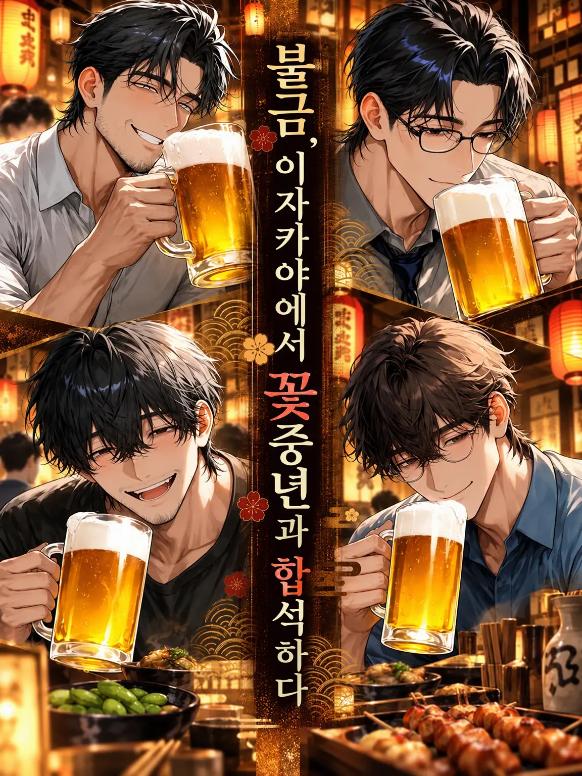 kannnazuki의 불금, 이자카야에서 꽃중년들과 합석