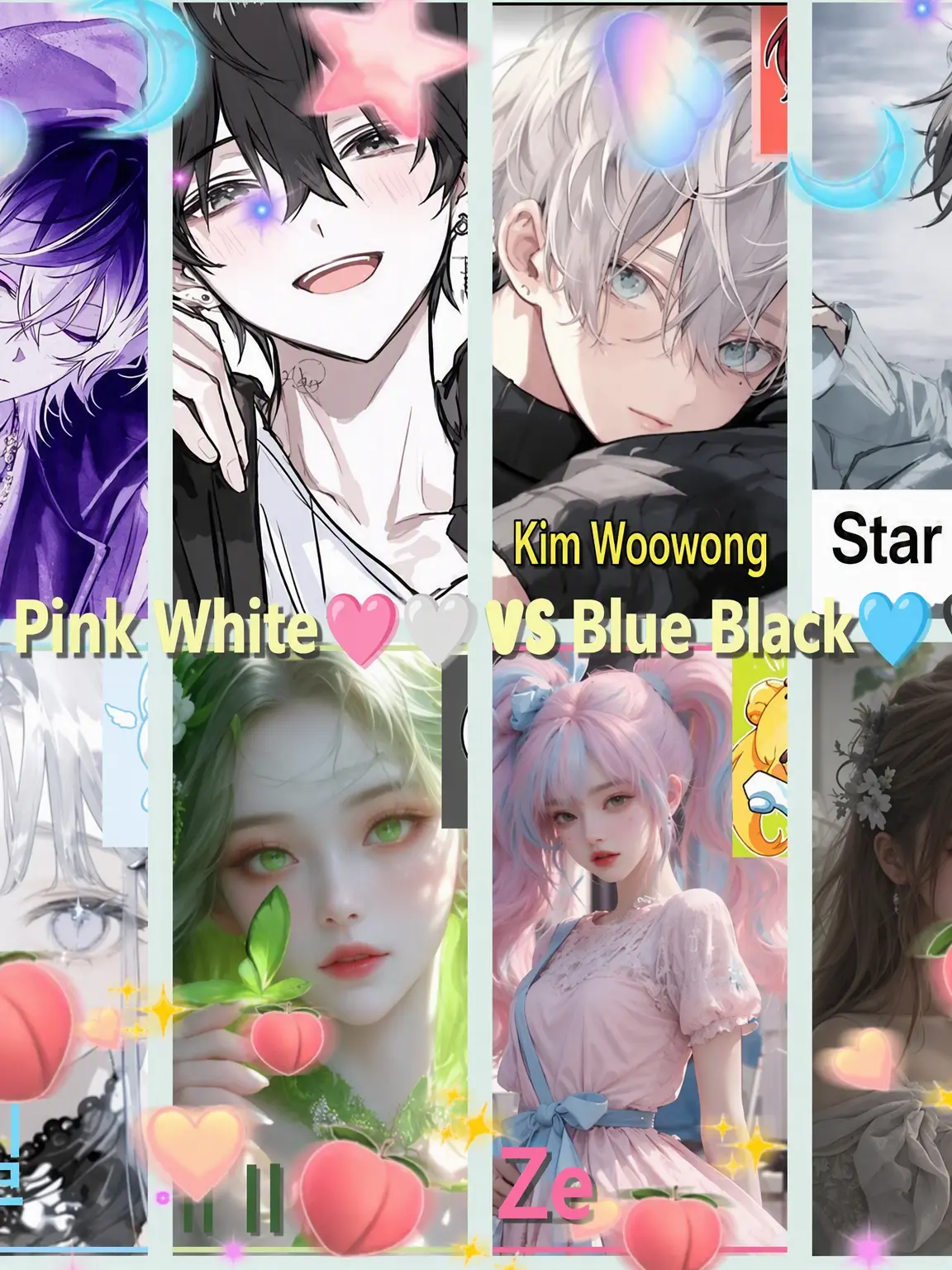 Bin13_cherry_blossoms의 PinkWhite🩷🤍 vs BlueBlack🩵🖤