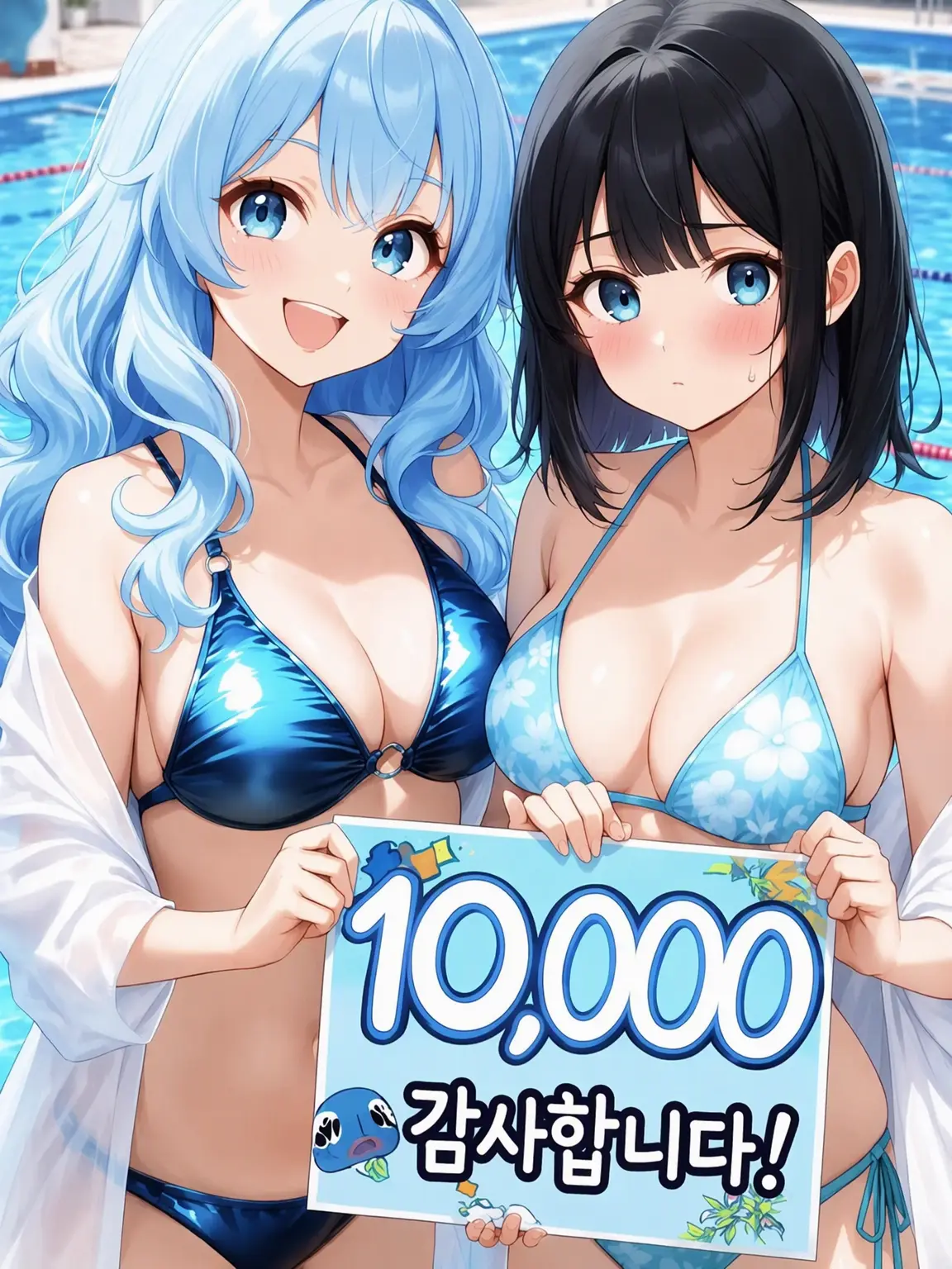 hiiragi2277의 친구와 온 수영장에서, 설마 했던 헌팅!?