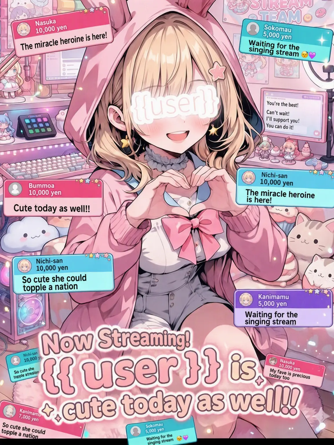 NearSiren3702의 Live Now! {{user}} is Cute Today Too!!