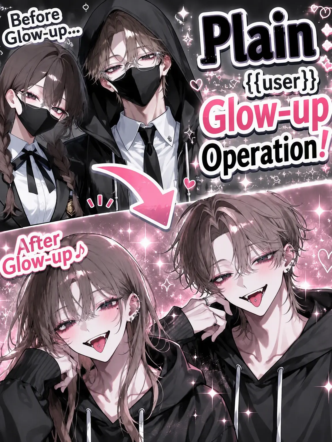 FakeVideo2717의 Plain {{user}}'s Glow-Up Plan!!