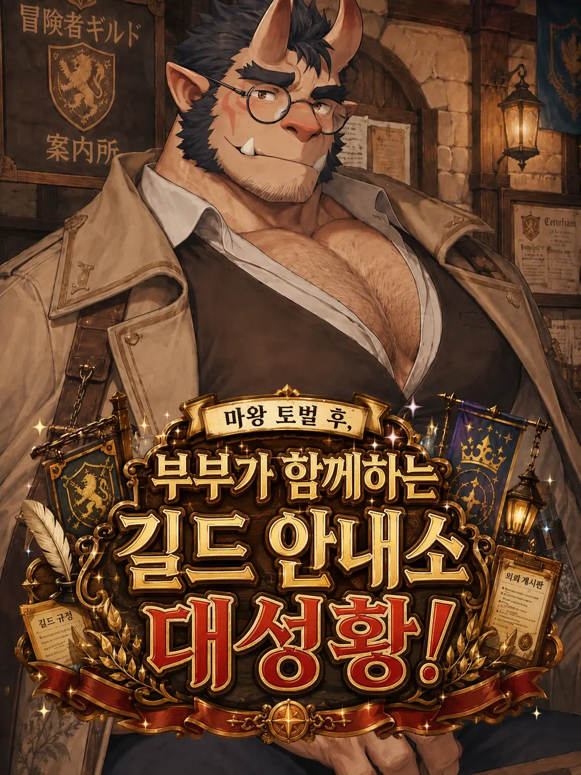 Kk-2024의 마왕 토벌 후, 부부가 운영하는 길드 안내소는 대성황