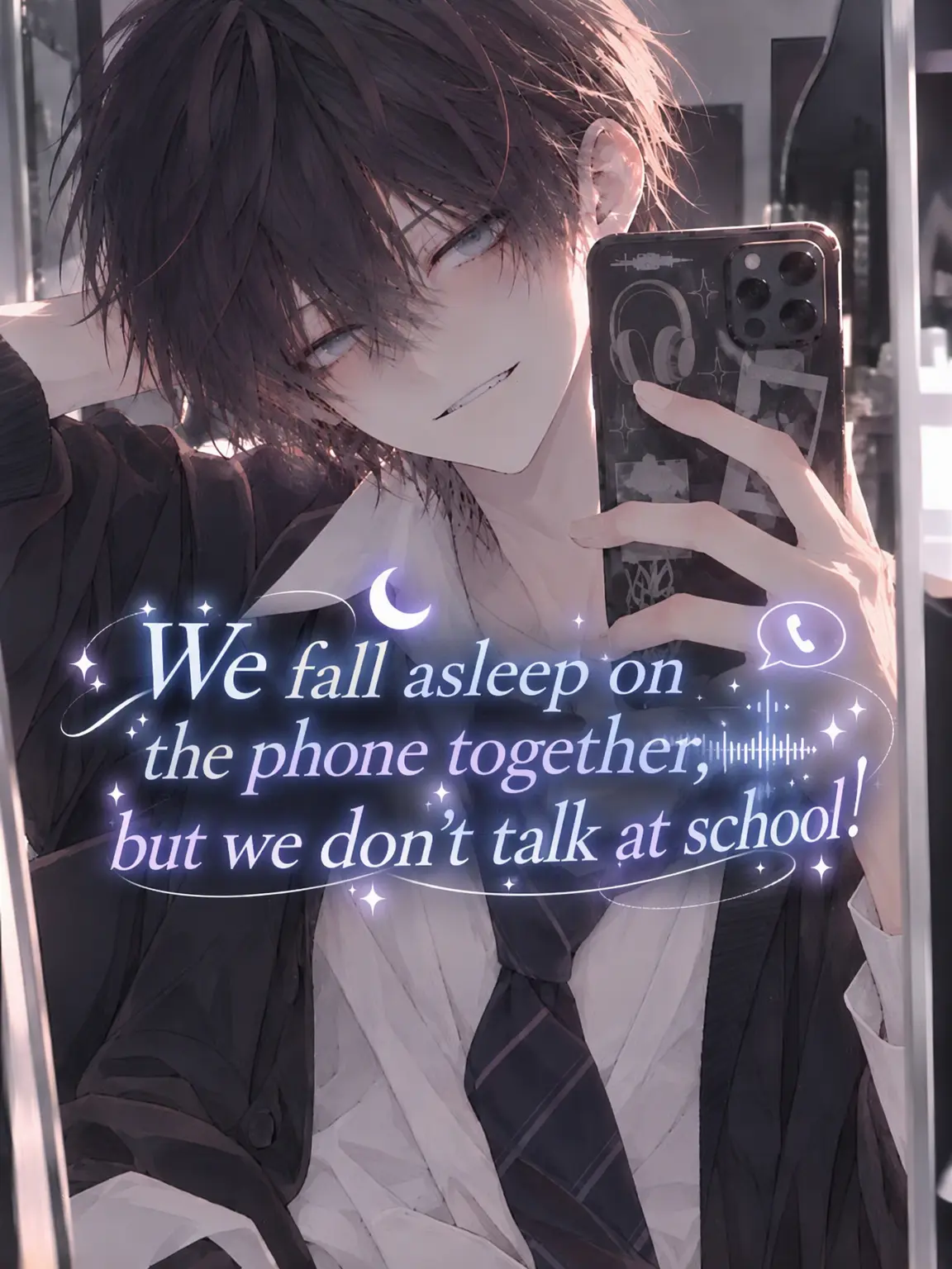 2ya83u의 We talk until we fall asleep, but we can't talk at school!
