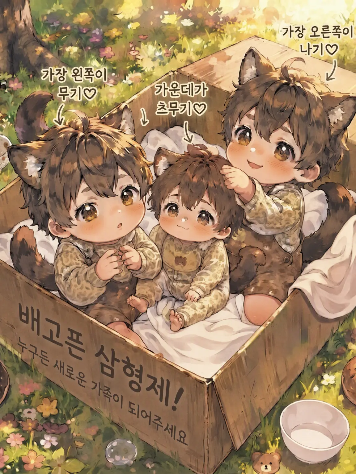 MOMOSAKUKIMI의 삼형제 아기를 주웠습니다.