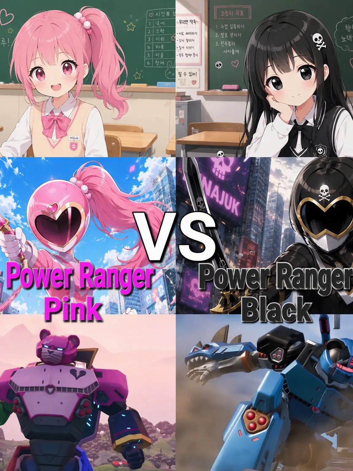 ShyChime9133의 Power Ranger Pink VS Black