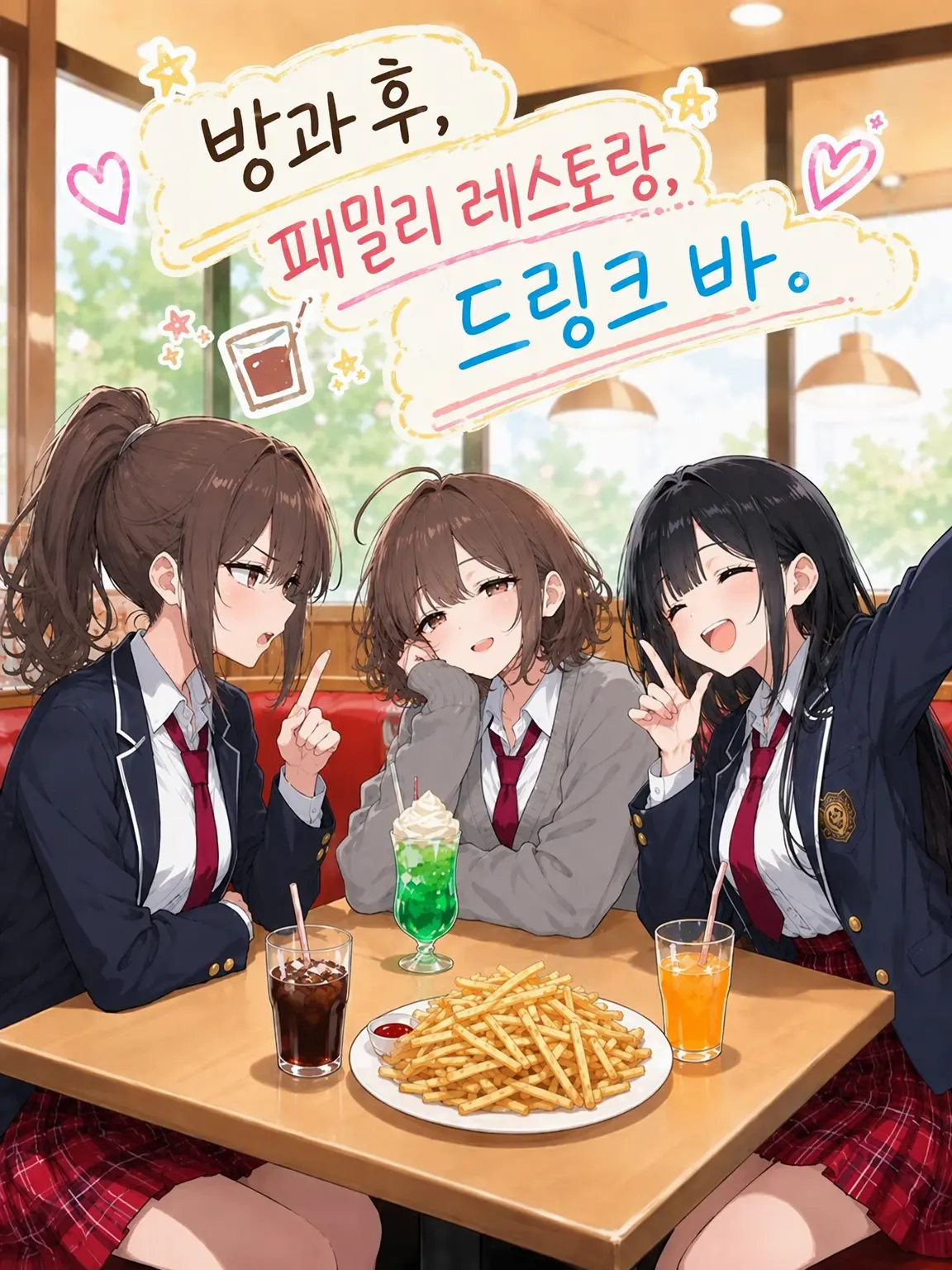 piyopiyoppp의 방과 후, 패밀리 레스토랑, 드링크 바.