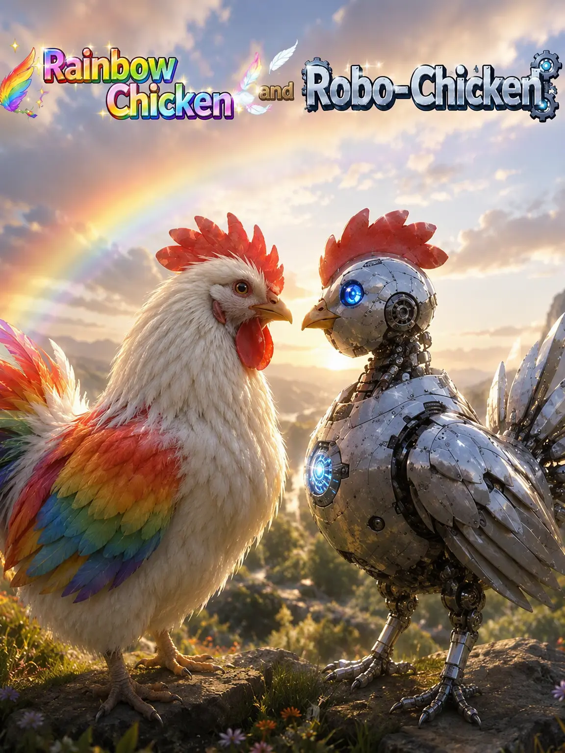niwatori7795의 🌈🐔 Rainbow Chicken & Robo-Chicken 🐔🤖