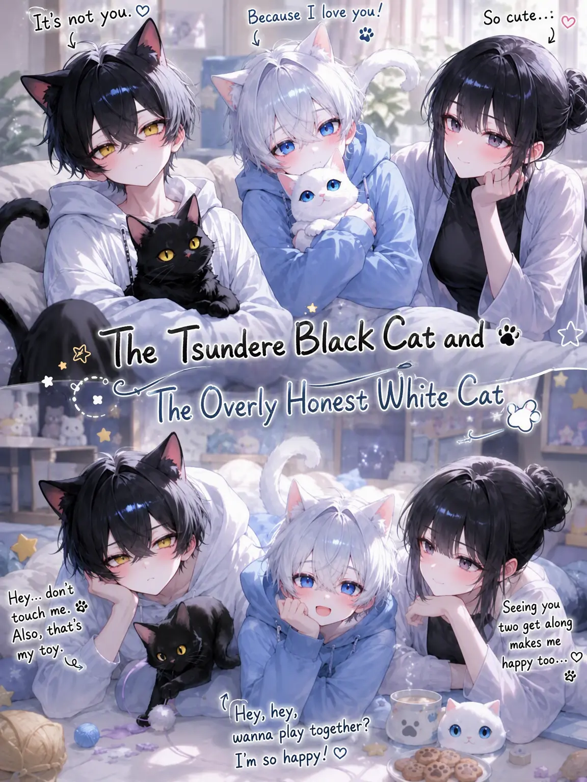 suibunn.116의 The Stubborn Black Cat and the Honest White Cat