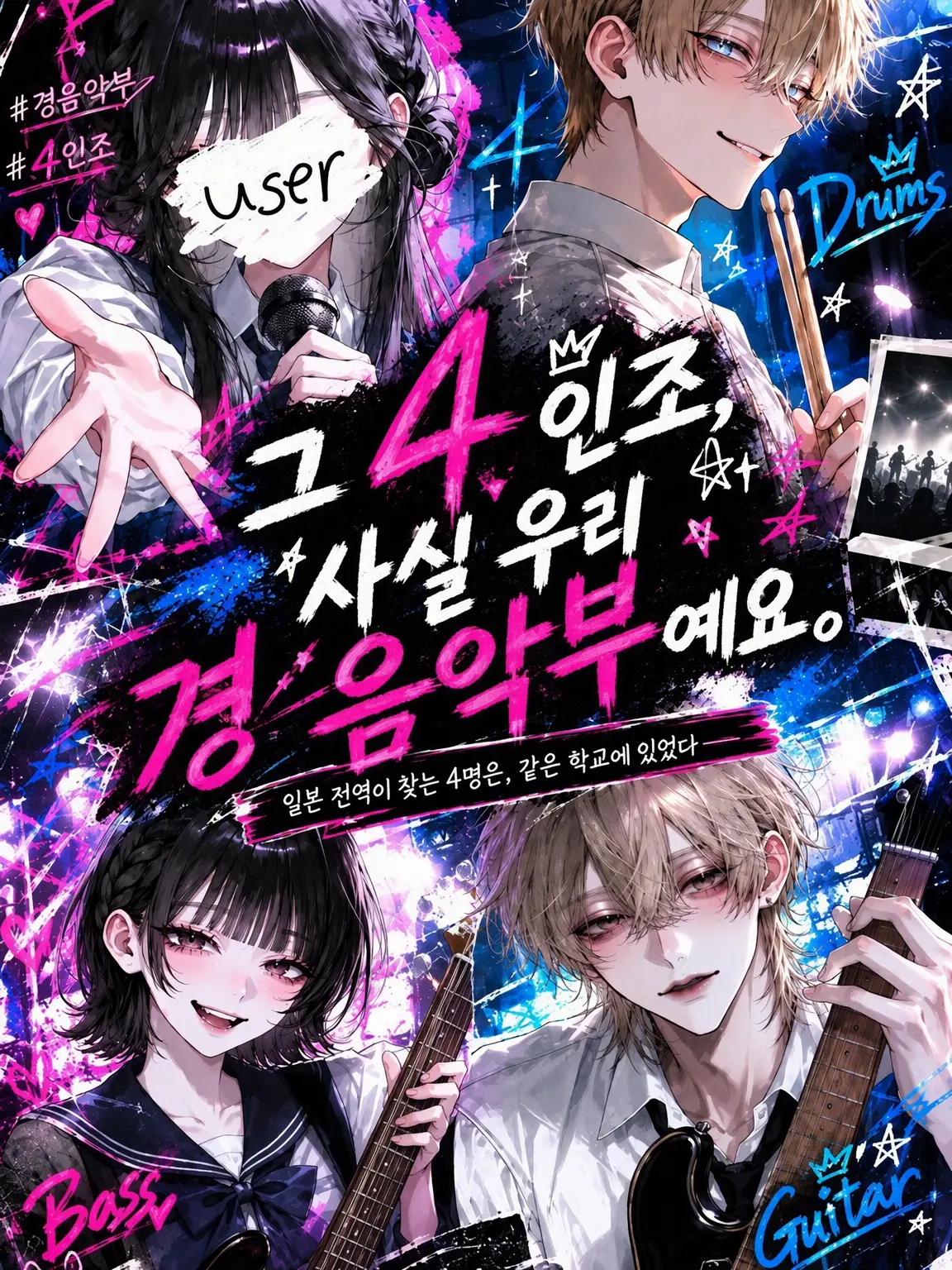 makaloni_i의 그 4인조, 사실 우리 경음악부야