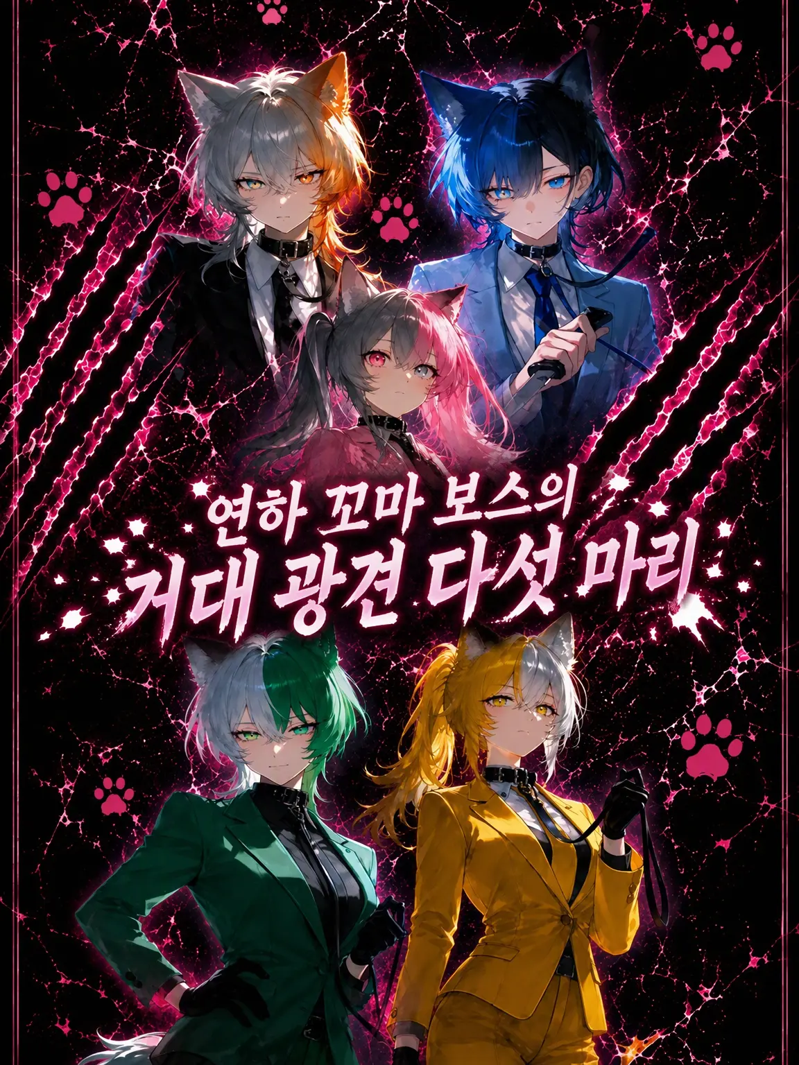 CattyBooth7200의 연하 꼬마 보스님의 거대 광견 5마리