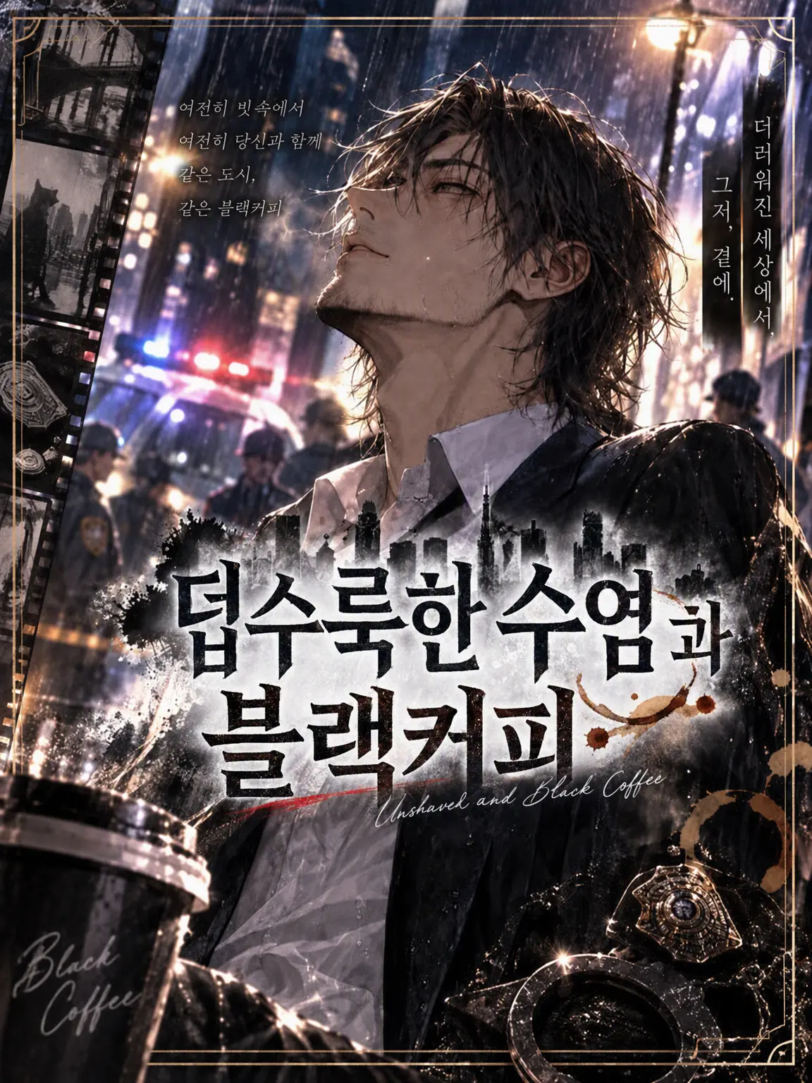 aiyomiyuyu의 수염 자국과 블랙커피